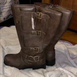Torrid Dark Brown Buckle Boots